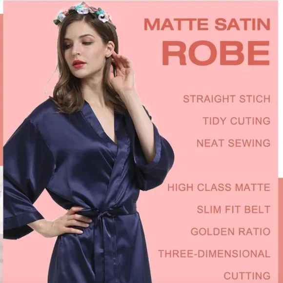 Matte Satin Silky Robe - Picture 4 of 4